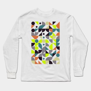 Colourful Geometric Animated Pattern Long Sleeve T-Shirt